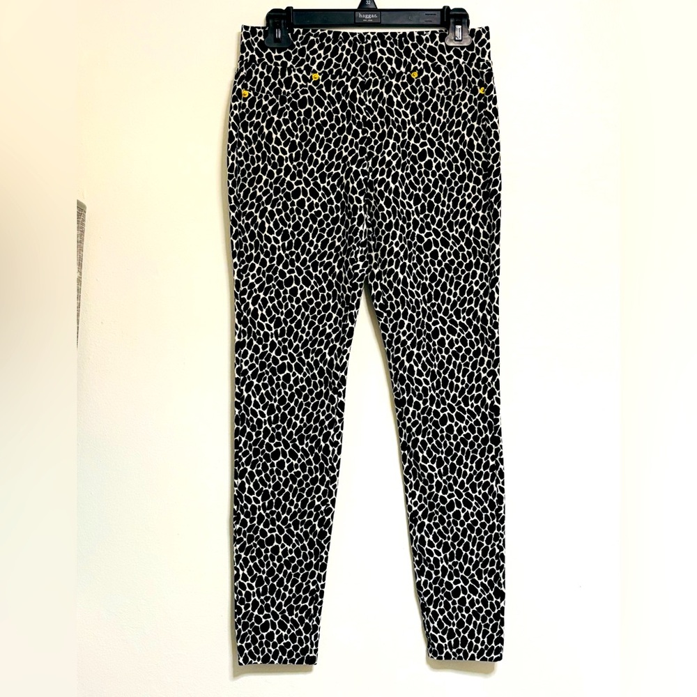 Michael Kors Miranda Textured Jaguar Print Pull On Pants Womens Size small